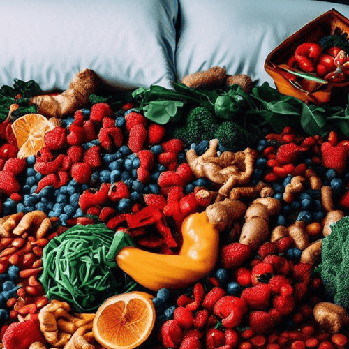 A Snoozel Green bed full of healthy anti-inflamatory foods