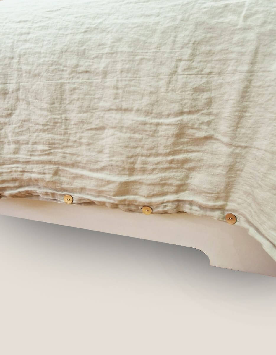 Snoozel Green Organic linen duvet cover